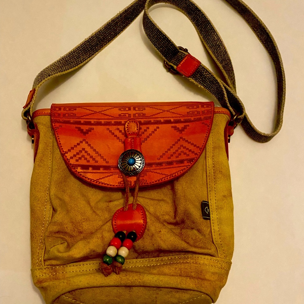 TSD BRAND Boho-Echo Canvas Crossbody Bag